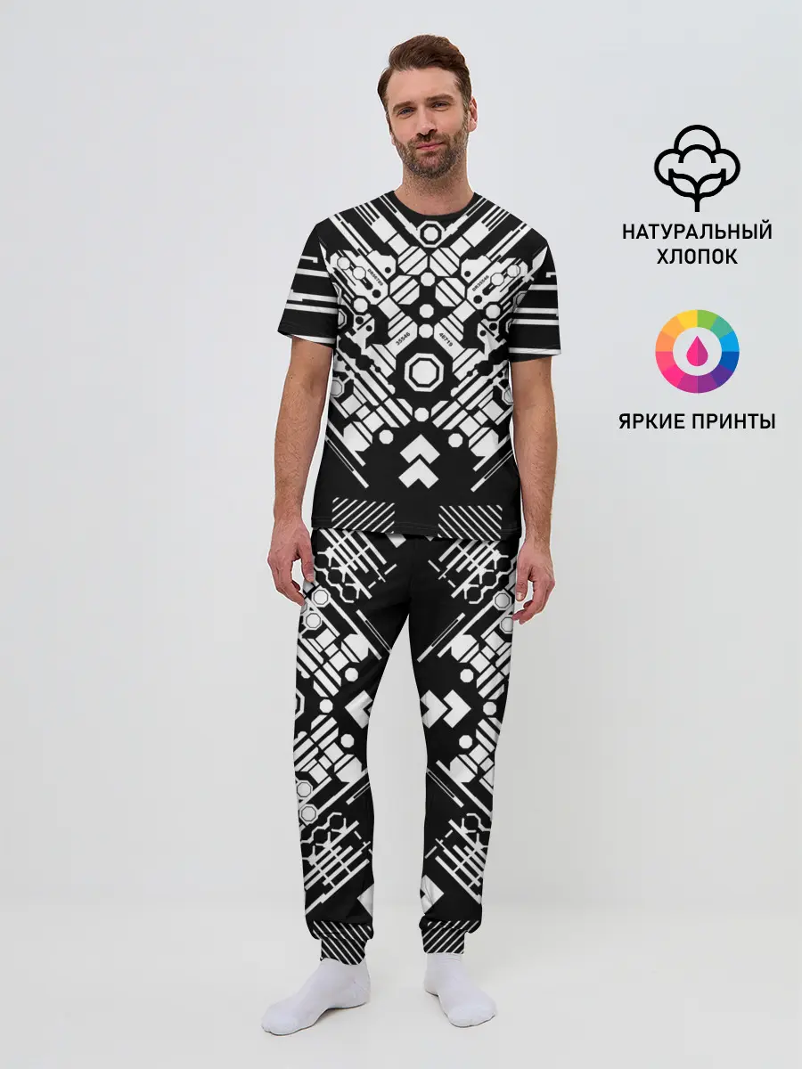 Мужская пижама с брюками / двигатель киберпанк