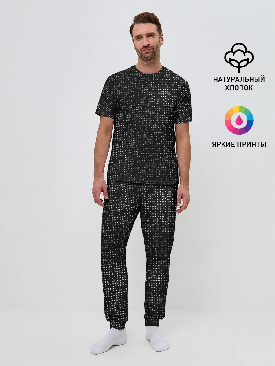 Мужская пижама с брюками / Блестящие полутона