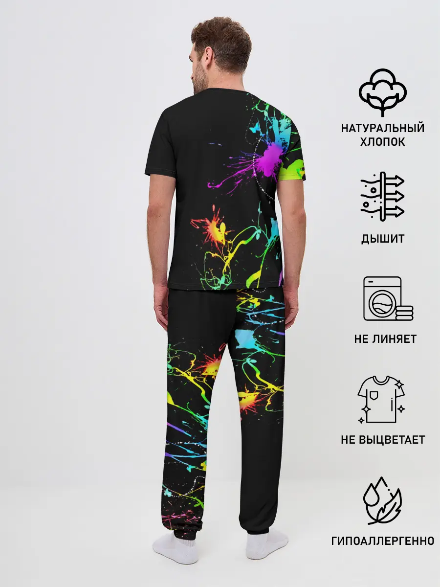 Мужская пижама с брюками / НЕОНОВЫЕ КРАСКИ