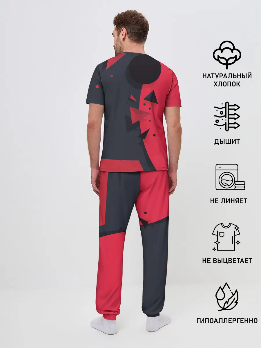Мужская пижама с брюками / KILLA красная