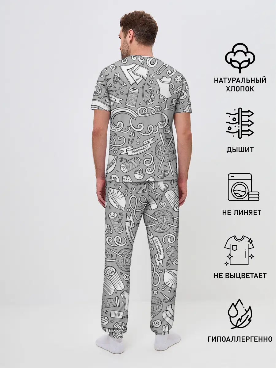 Мужская пижама с брюками / handmade