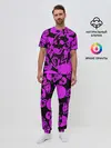 Мужская пижама с брюками / KILLA фиолетовые черепа