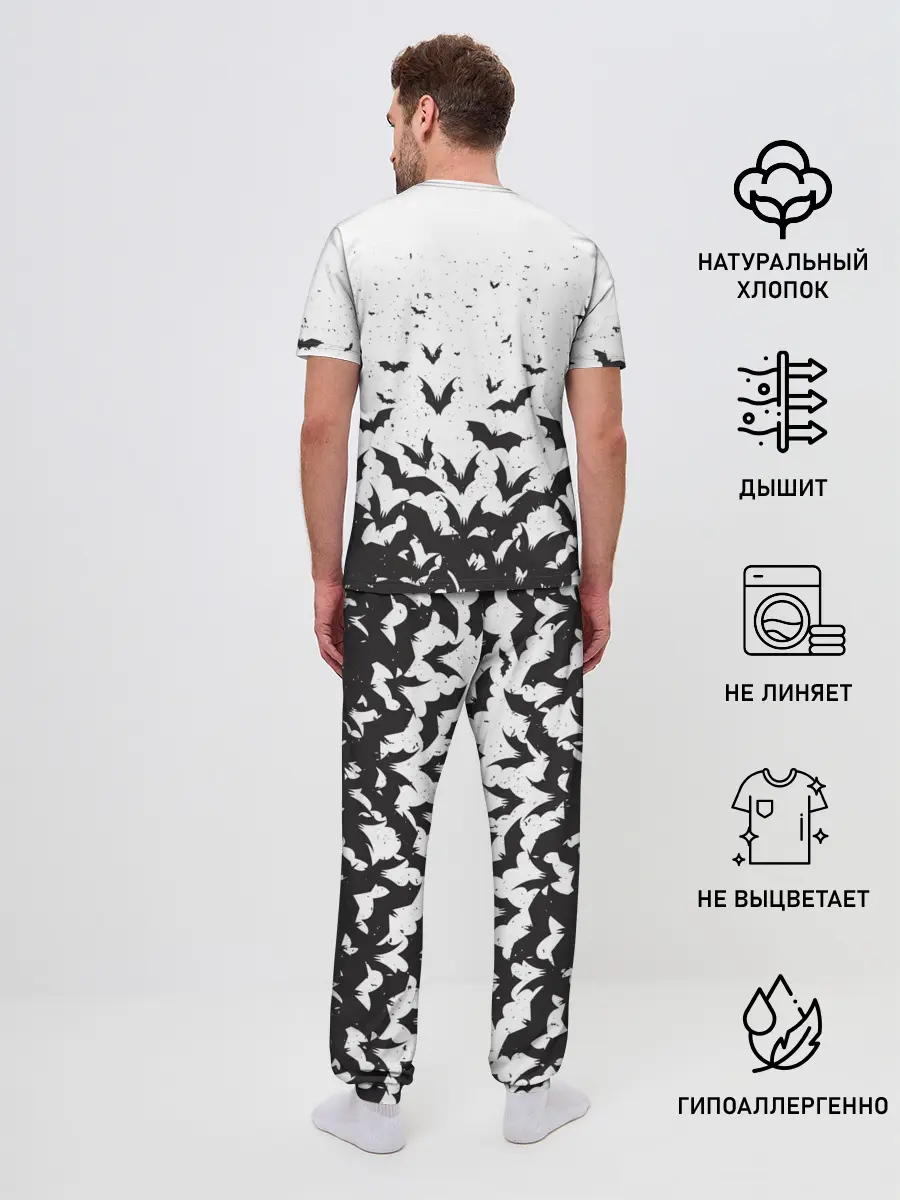Мужская пижама с брюками / Летучие мыши