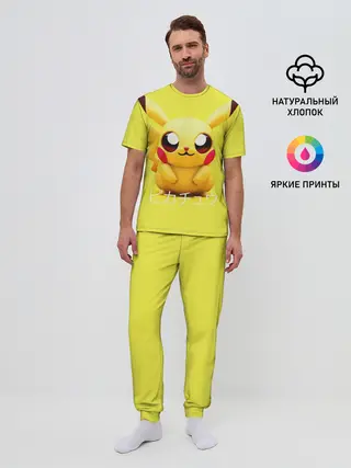 Мужская пижама с брюками / Pikachu Pika Pika