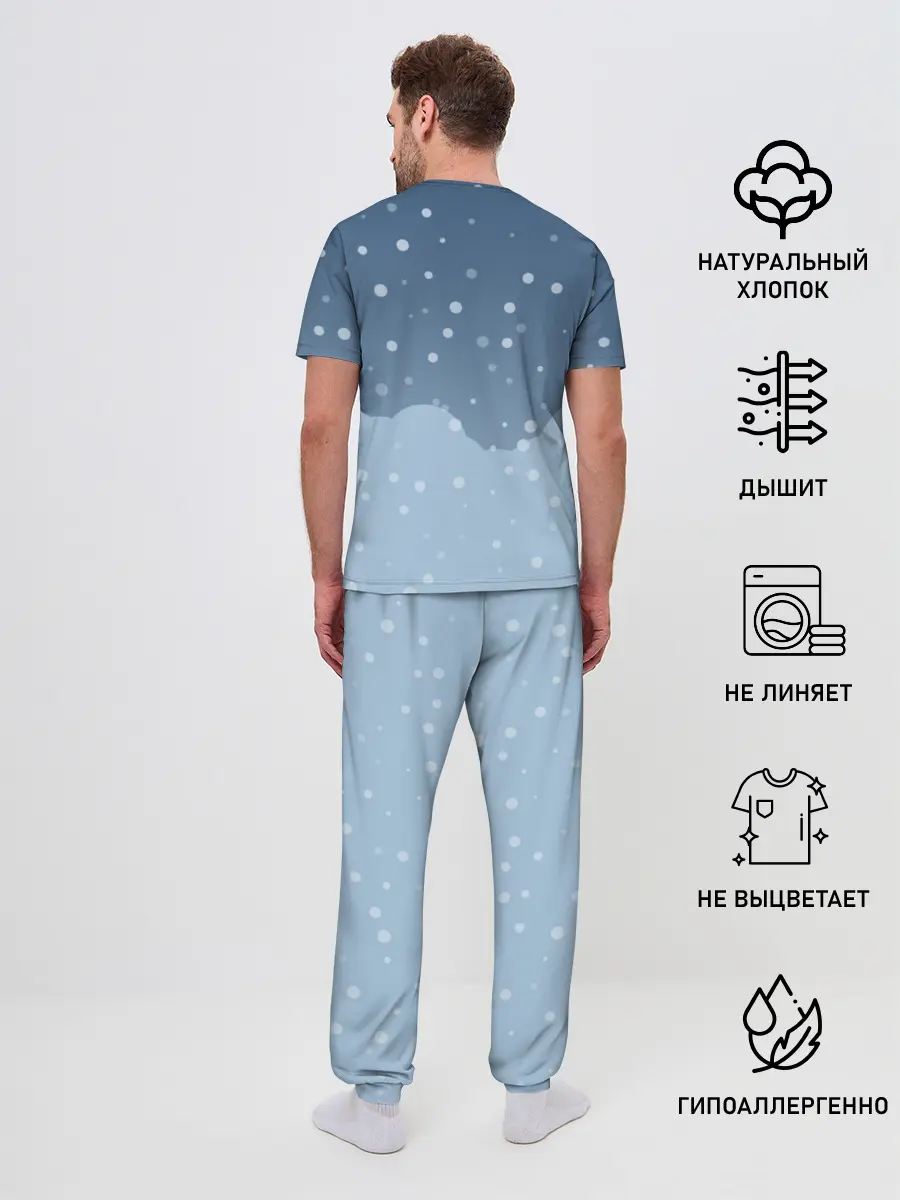 Мужская пижама с брюками / Новогодний Пикачу