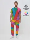 Мужская пижама с брюками / Разноцветный узор