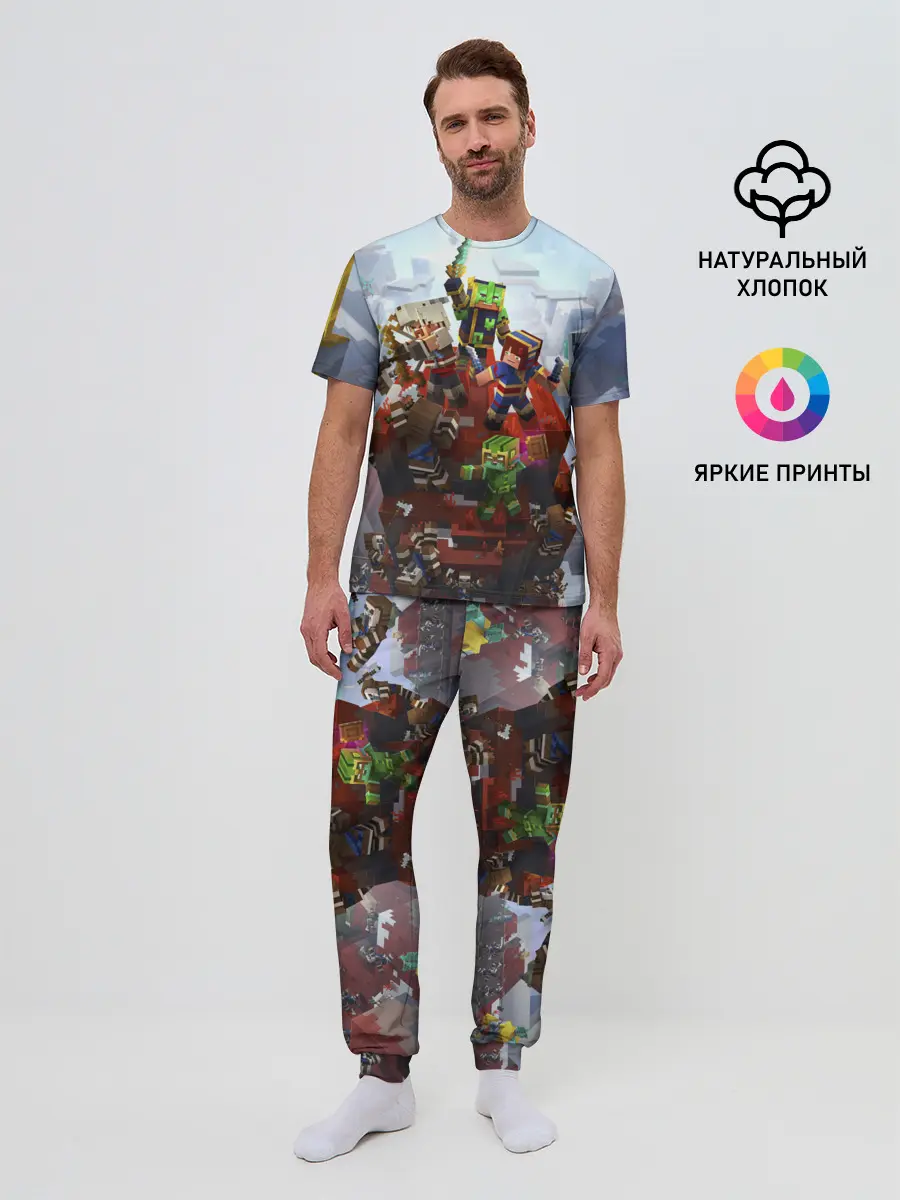 Мужская пижама с брюками / Minecraft Dungeons
