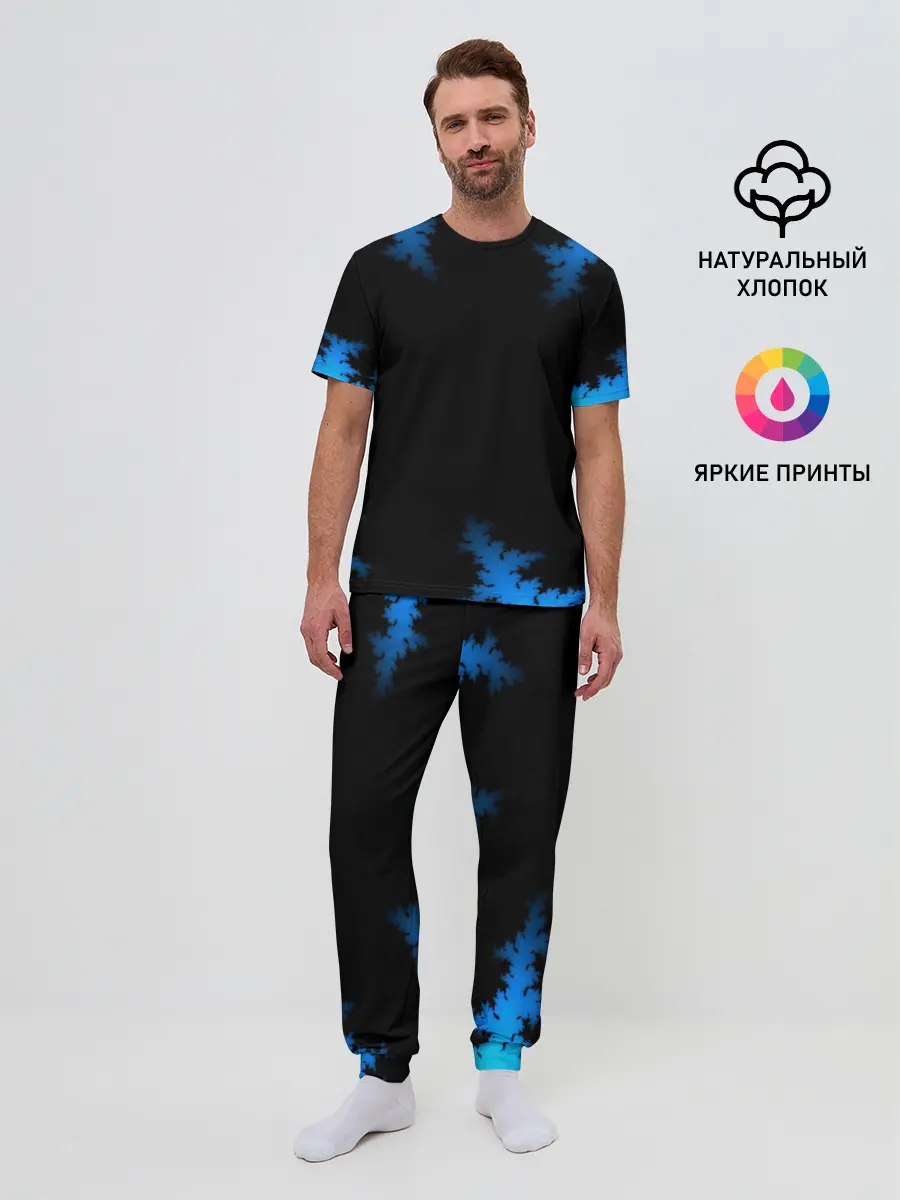Мужская пижама с брюками / Морозный узор