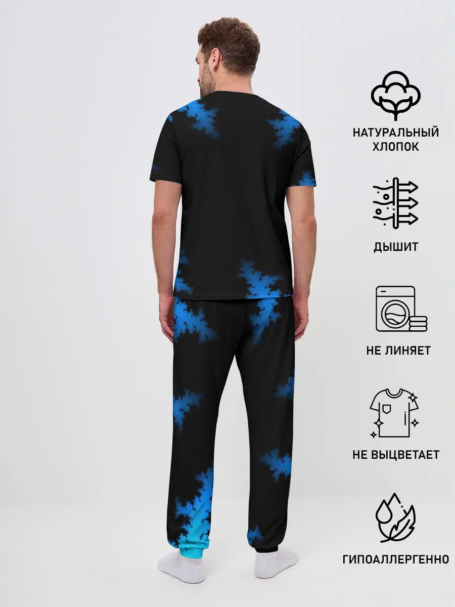 Мужская пижама с брюками / Морозный узор