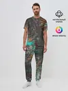 Мужская пижама с брюками / Palm glitch art