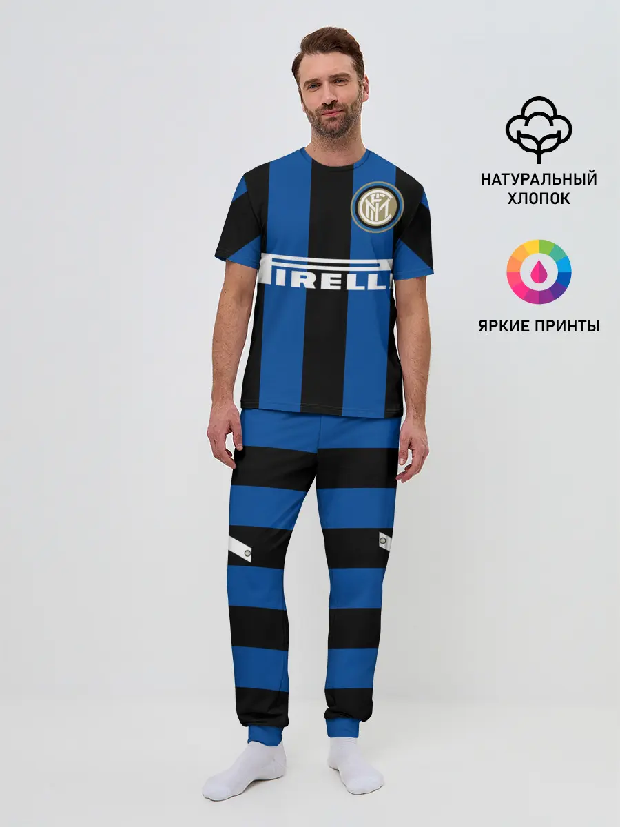 Мужская пижама с брюками / Ретро Форма Интер