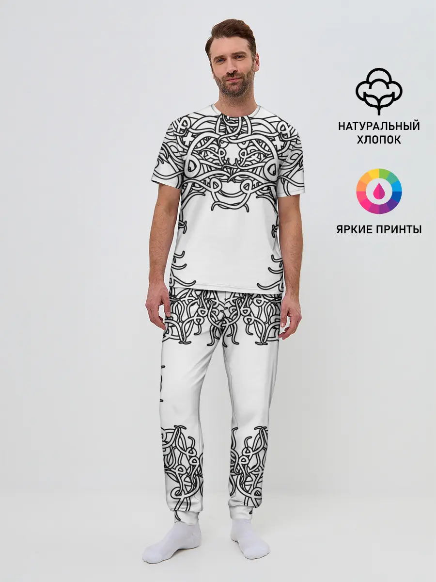 Мужская пижама с брюками / Фэнтези мотылёк