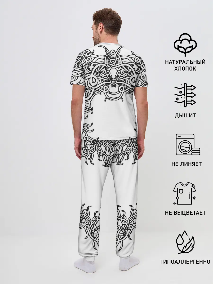 Мужская пижама с брюками / Фэнтези мотылёк