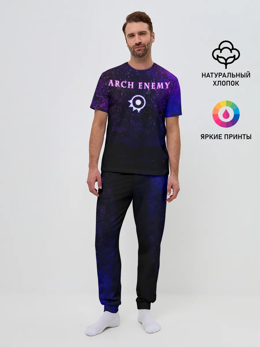 Мужская пижама с брюками / Arch Enemy. Neon logo