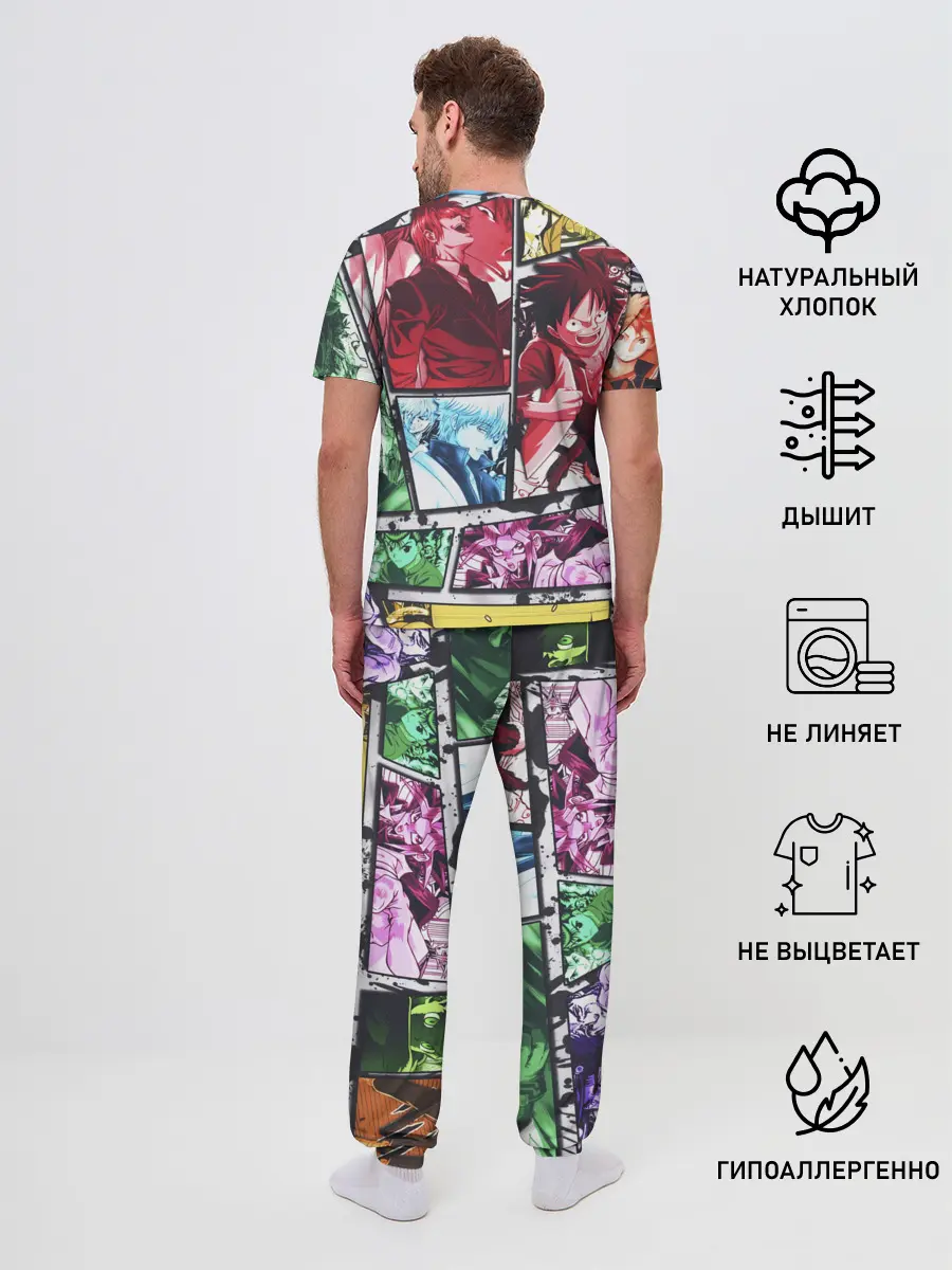 Мужская пижама с брюками / EPIC MAIN ANIME CHARACTERS 3D!