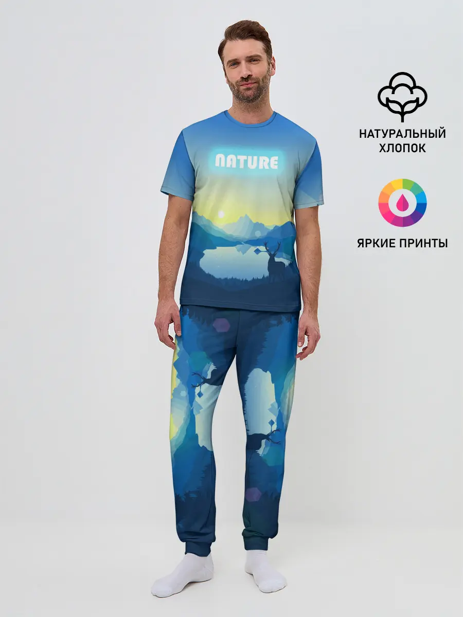 Мужская пижама с брюками / NATURE