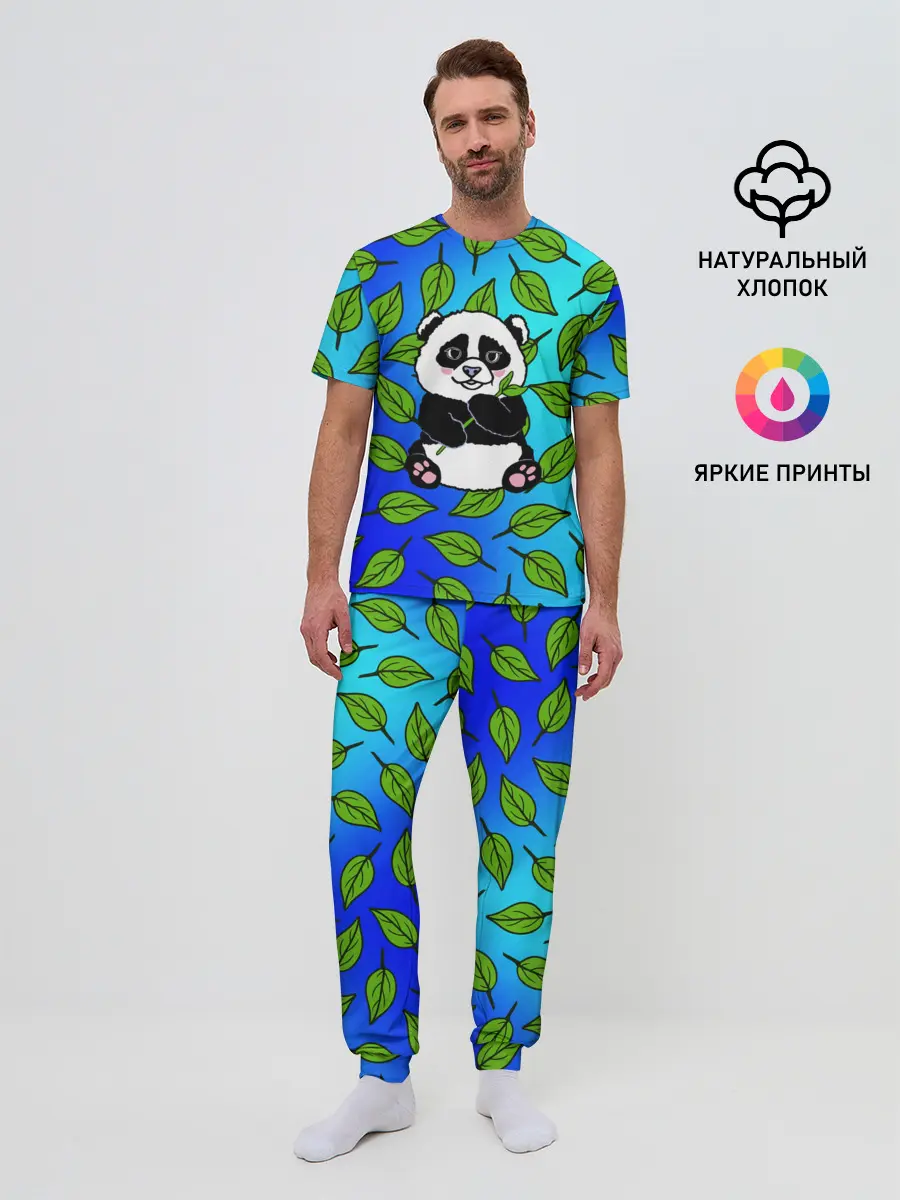 Мужская пижама с брюками / Панда