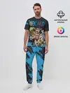 Мужская пижама с брюками / One Piece синий всплеск