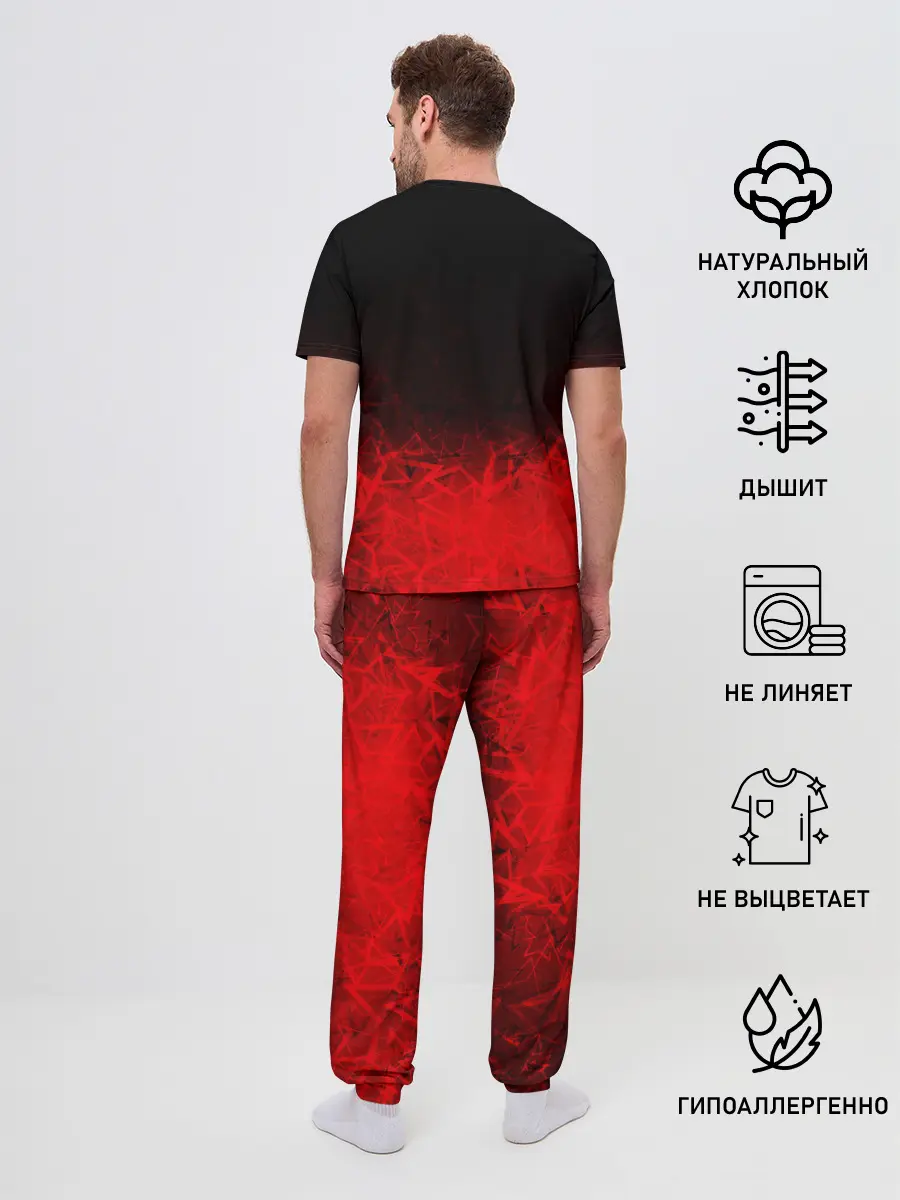 Мужская пижама с брюками / КРАСНО-ЧЕРНЫЙ ГРАДИЕНТ