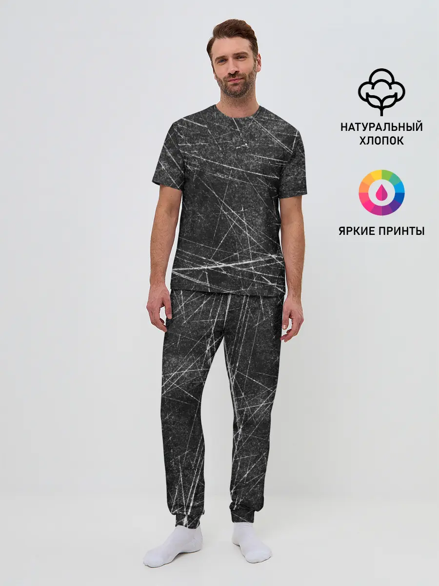 Мужская пижама с брюками / Царапины