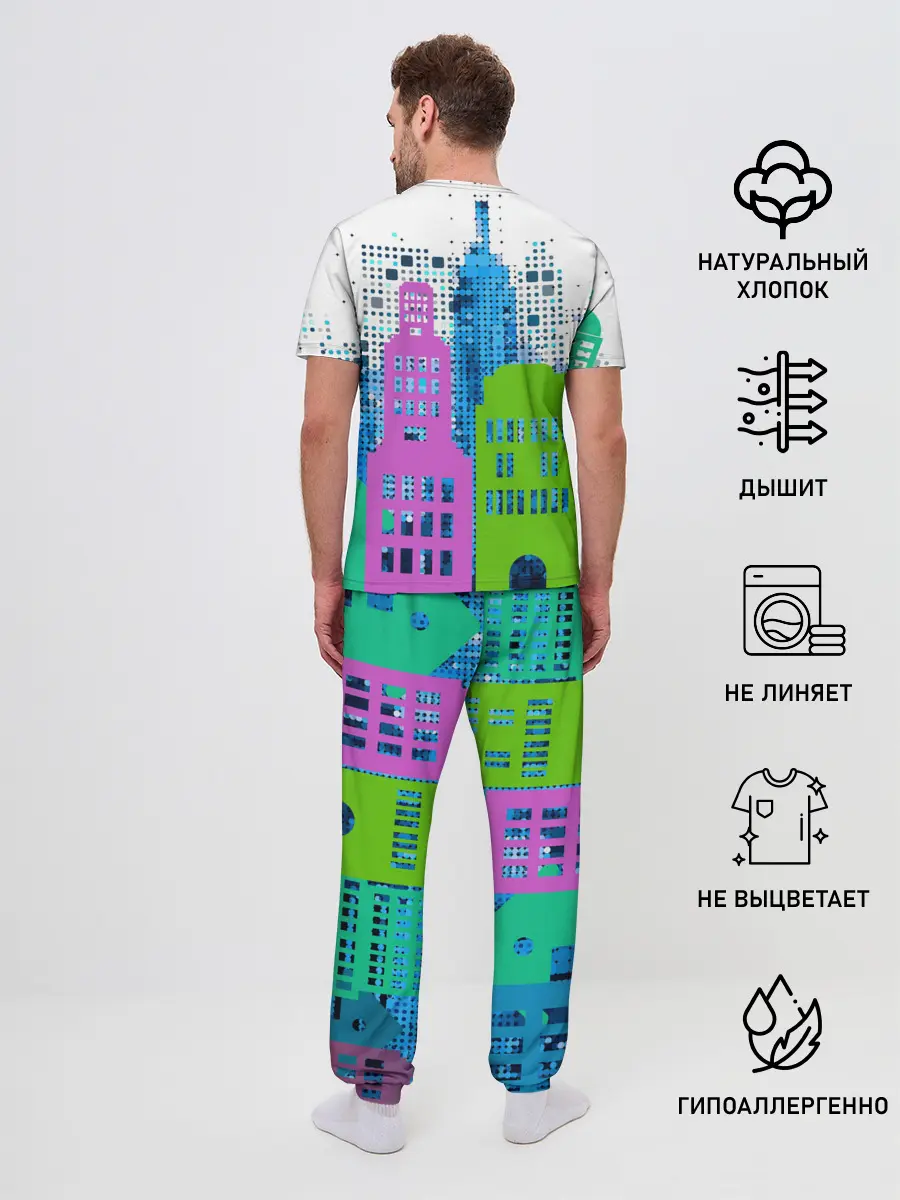 Мужская пижама с брюками / Город