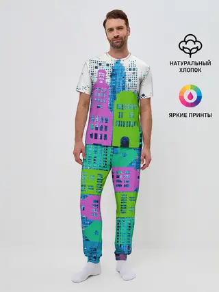 Мужская пижама с брюками / Город