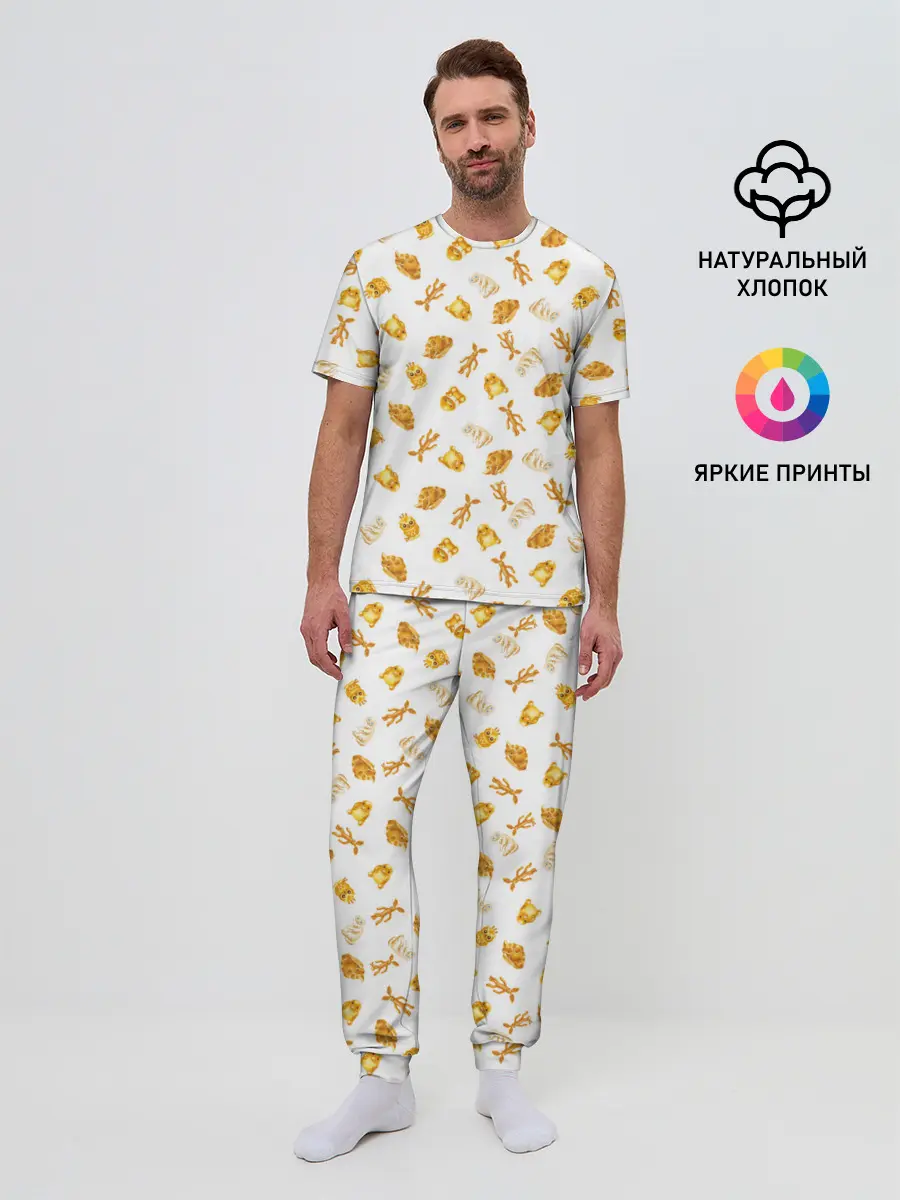 Мужская пижама с брюками / Baked Goods Kowalski Pattern
