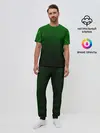 Мужская пижама с брюками / Неоновые линии на градиенте