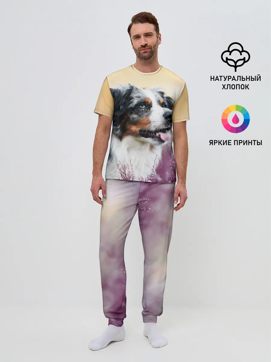 Мужская пижама с брюками / Австралийская Овчарка