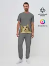 Мужская пижама с брюками / Коте смотрит вверх