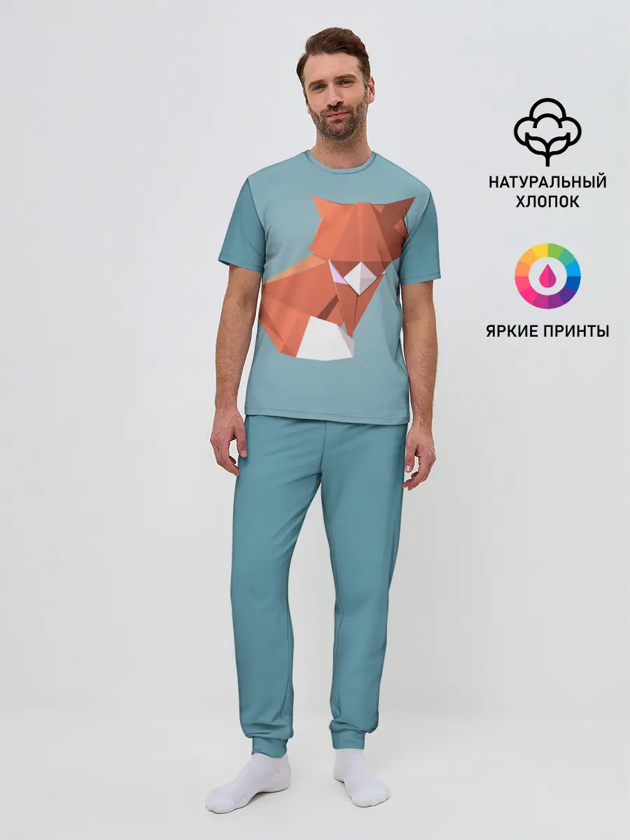 Мужская пижама с брюками / лиса