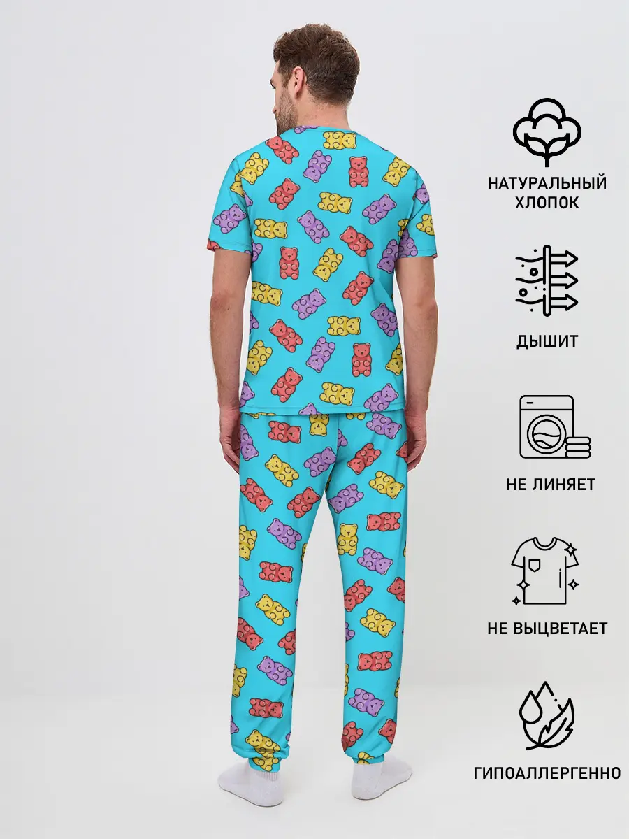 Мужская пижама с брюками / Мармеладные мишки