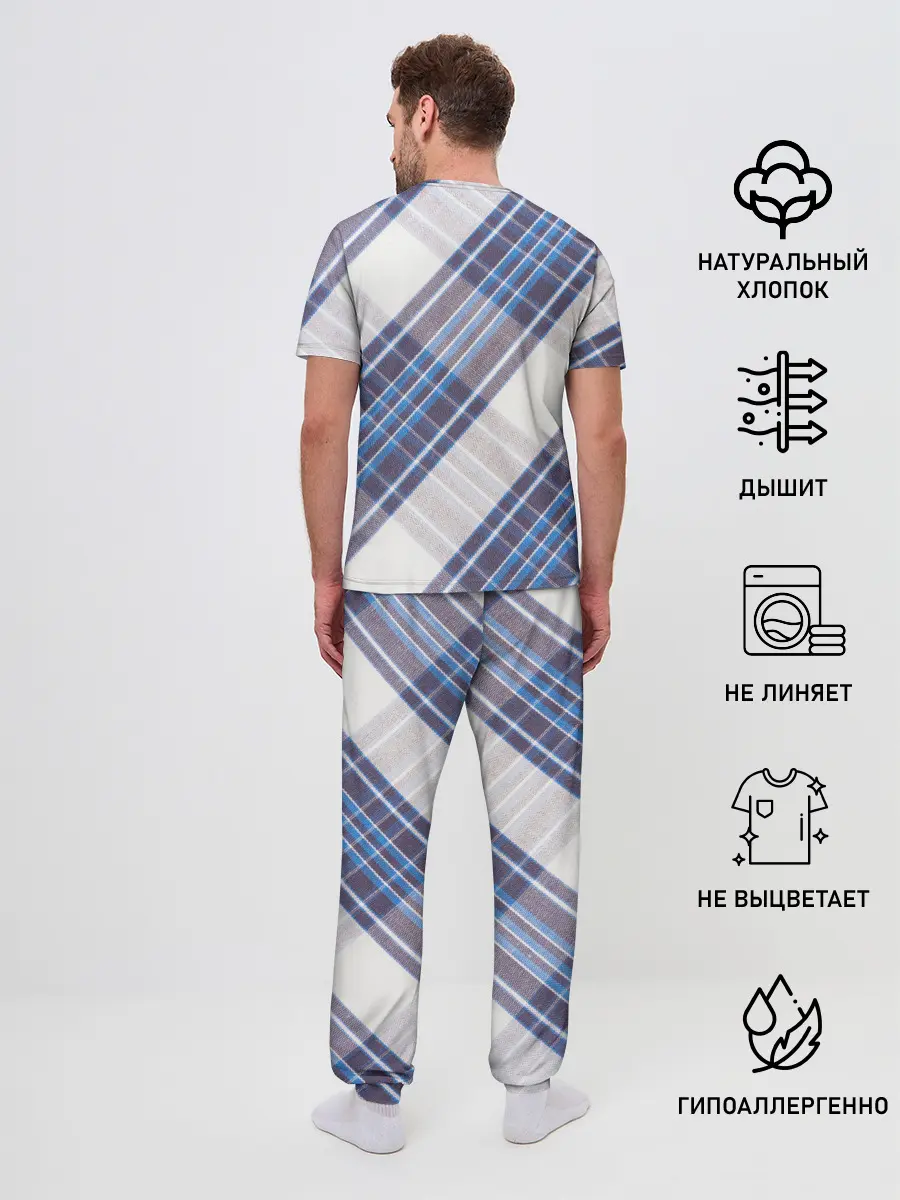 Мужская пижама с брюками / Шотландка | Scottish | Tartan