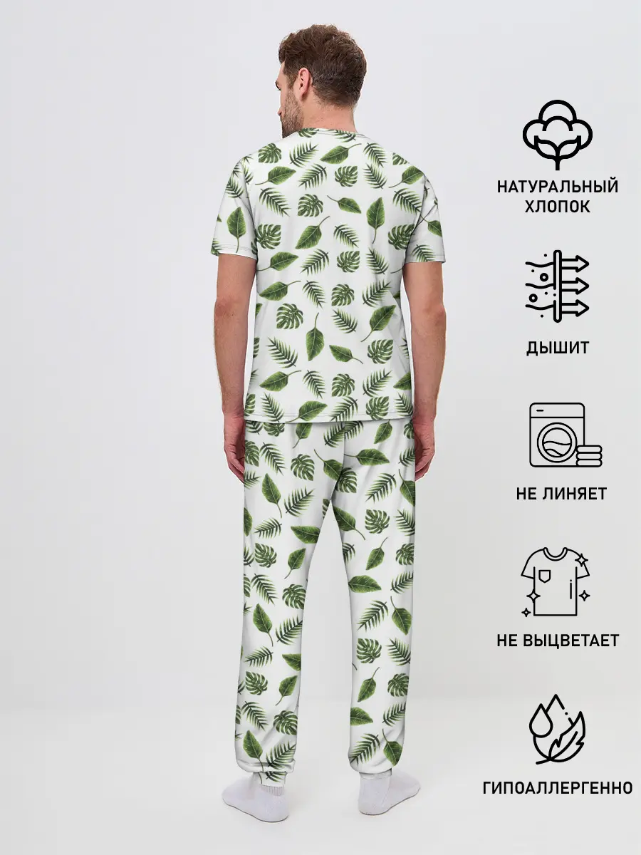 Мужская пижама с брюками / папоротник