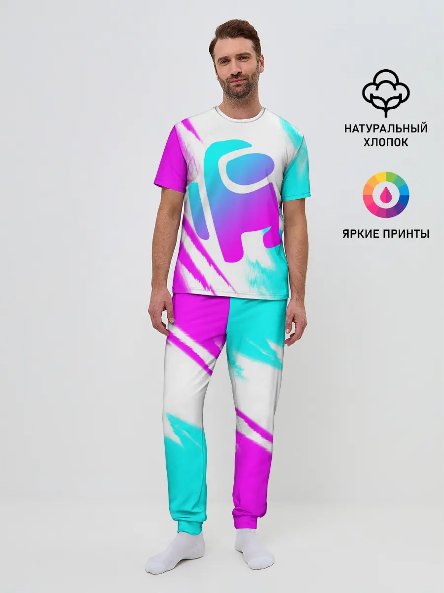 Мужская пижама с брюками / AMONG US - NEON