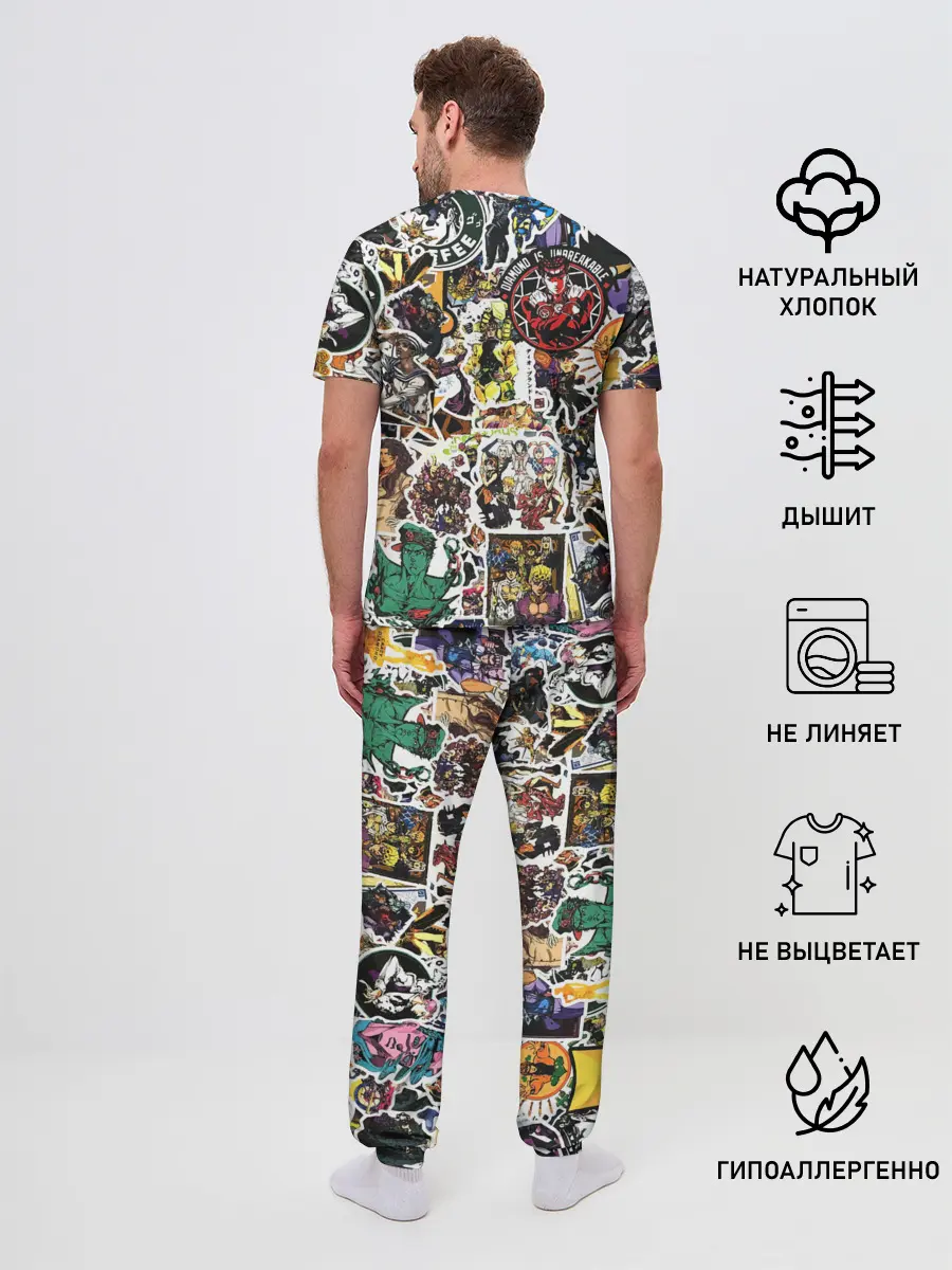 Мужская пижама с брюками / JoJo’s Sticker Bombing