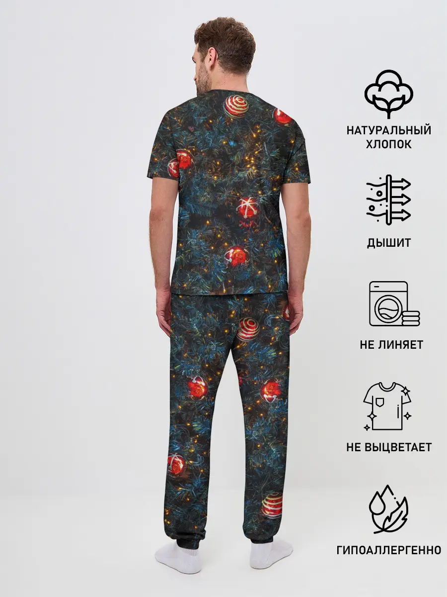 Мужская пижама с брюками / Новый Год