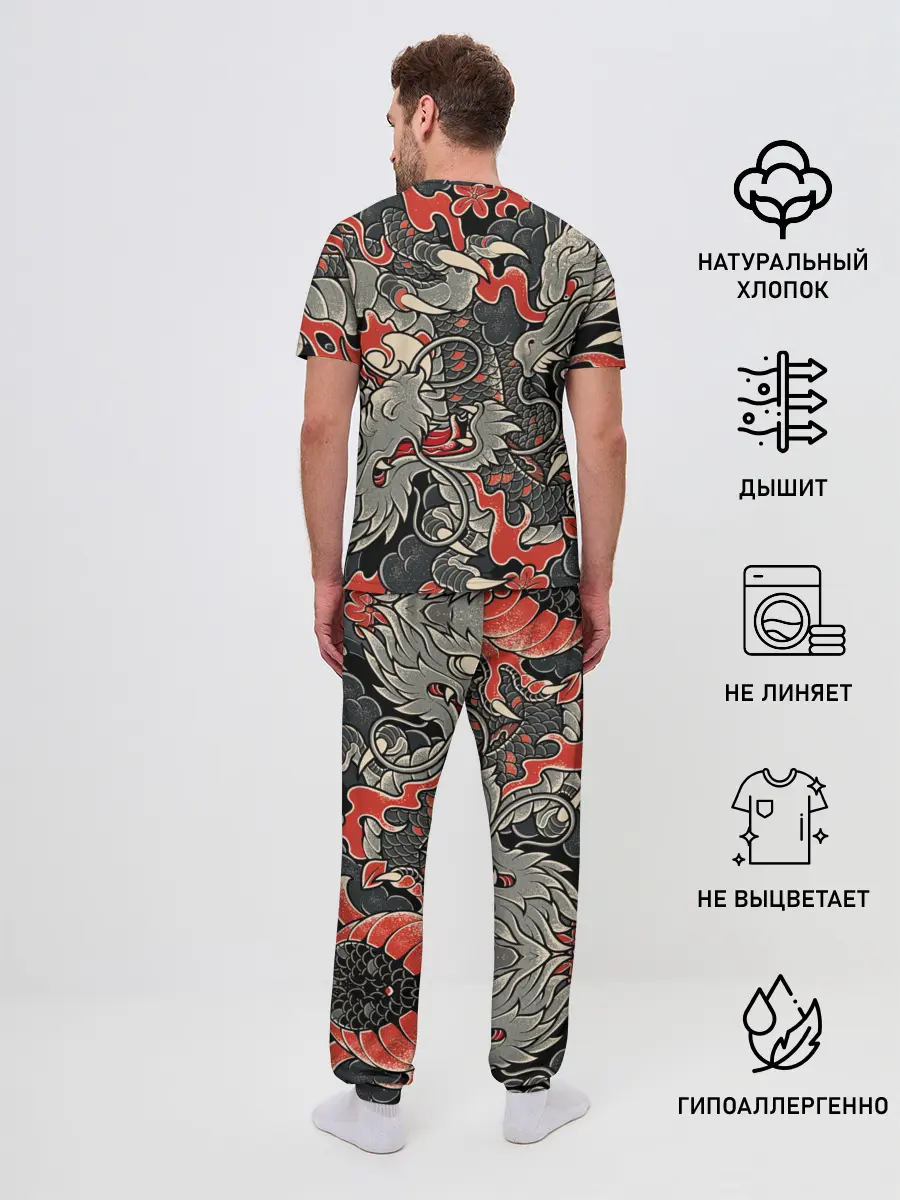 Мужская пижама с брюками / Самурай