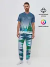Мужская пижама с брюками / Снежинки в лесу