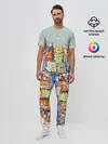 Мужская пижама с брюками / Котики