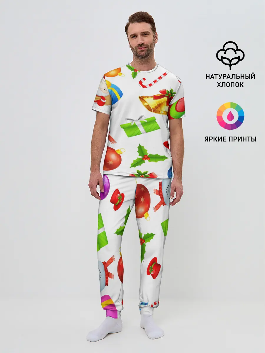 Мужская пижама с брюками / Новый год!