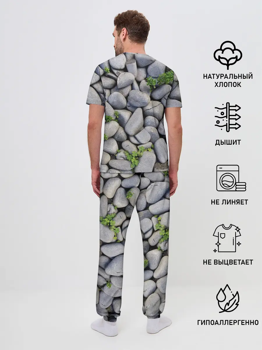 Мужская пижама с брюками / Камни