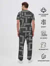 Мужская пижама с брюками / 3D Бандана v.black