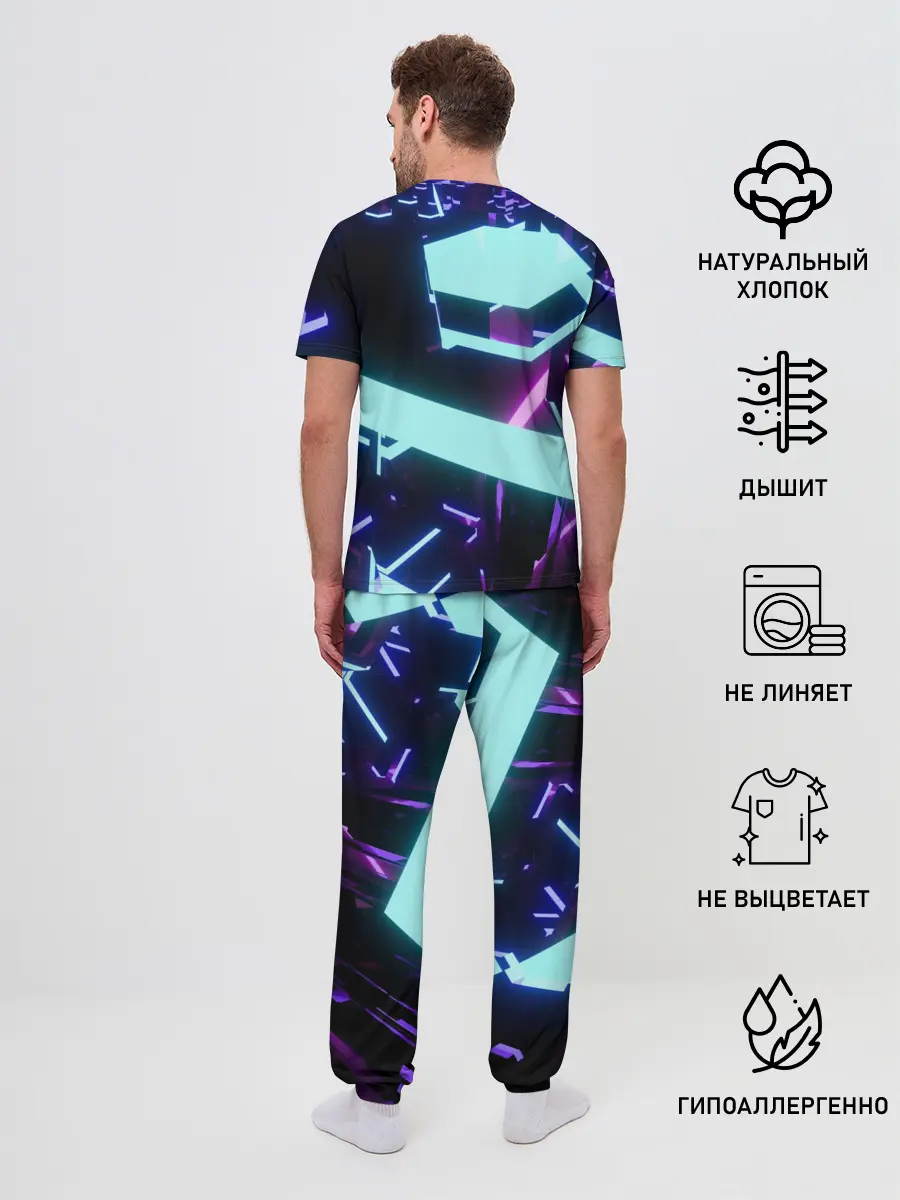 Мужская пижама с брюками / Blue Neons