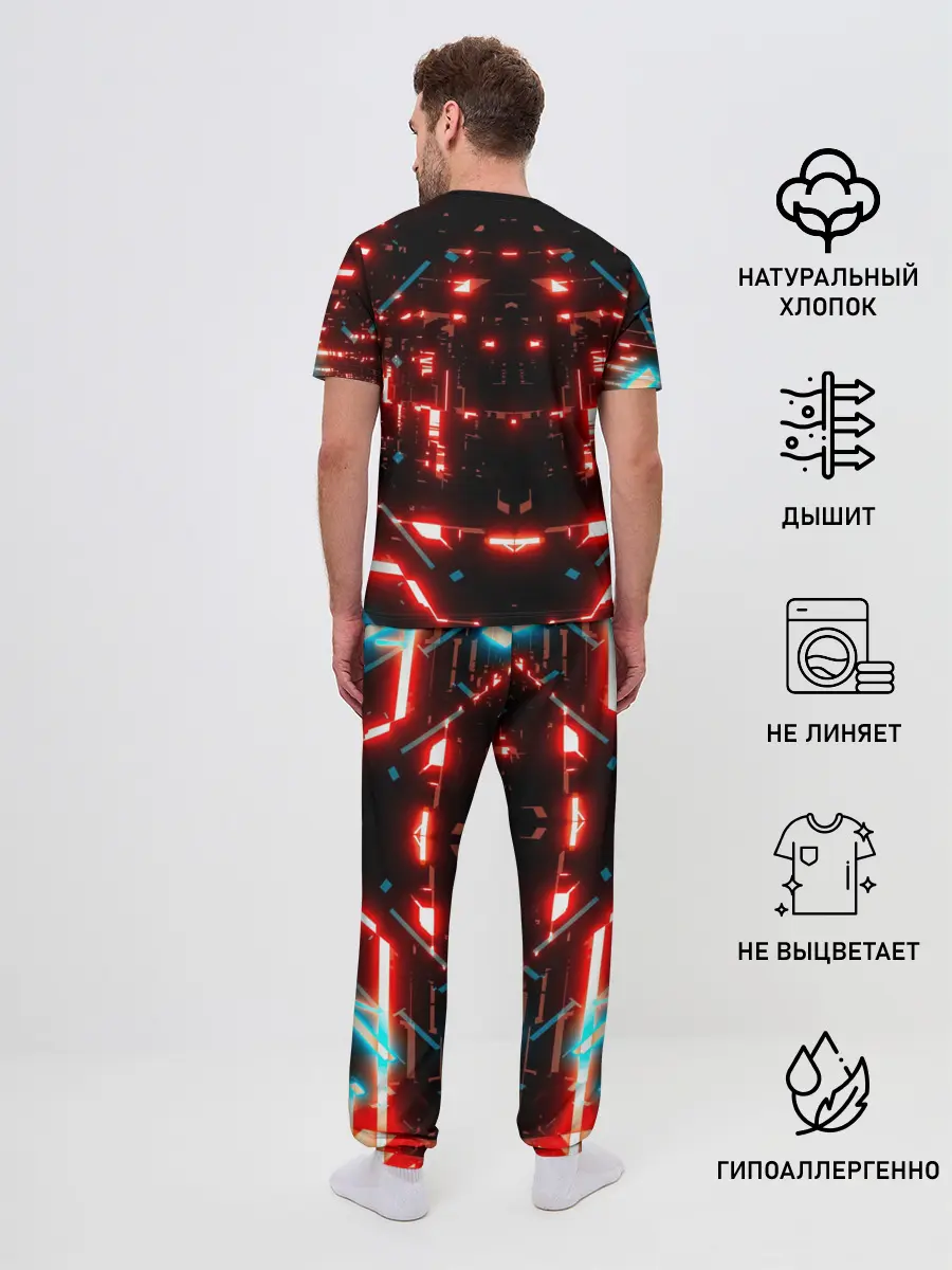 Мужская пижама с брюками / Neon Lights