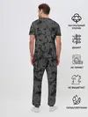 Мужская пижама с брюками / Черная дымка