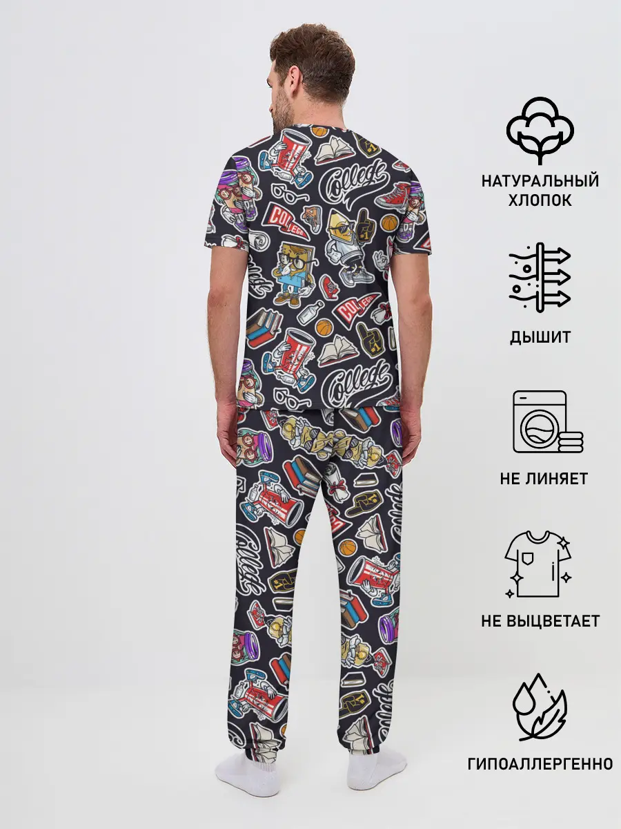 Мужская пижама с брюками / Pop art