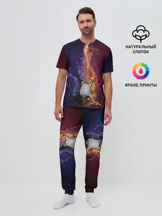Мужская пижама с брюками / Гитара огня