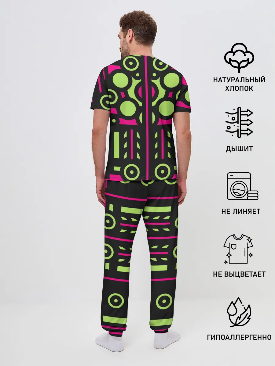 Мужская пижама с брюками / Киберпанк механизмы