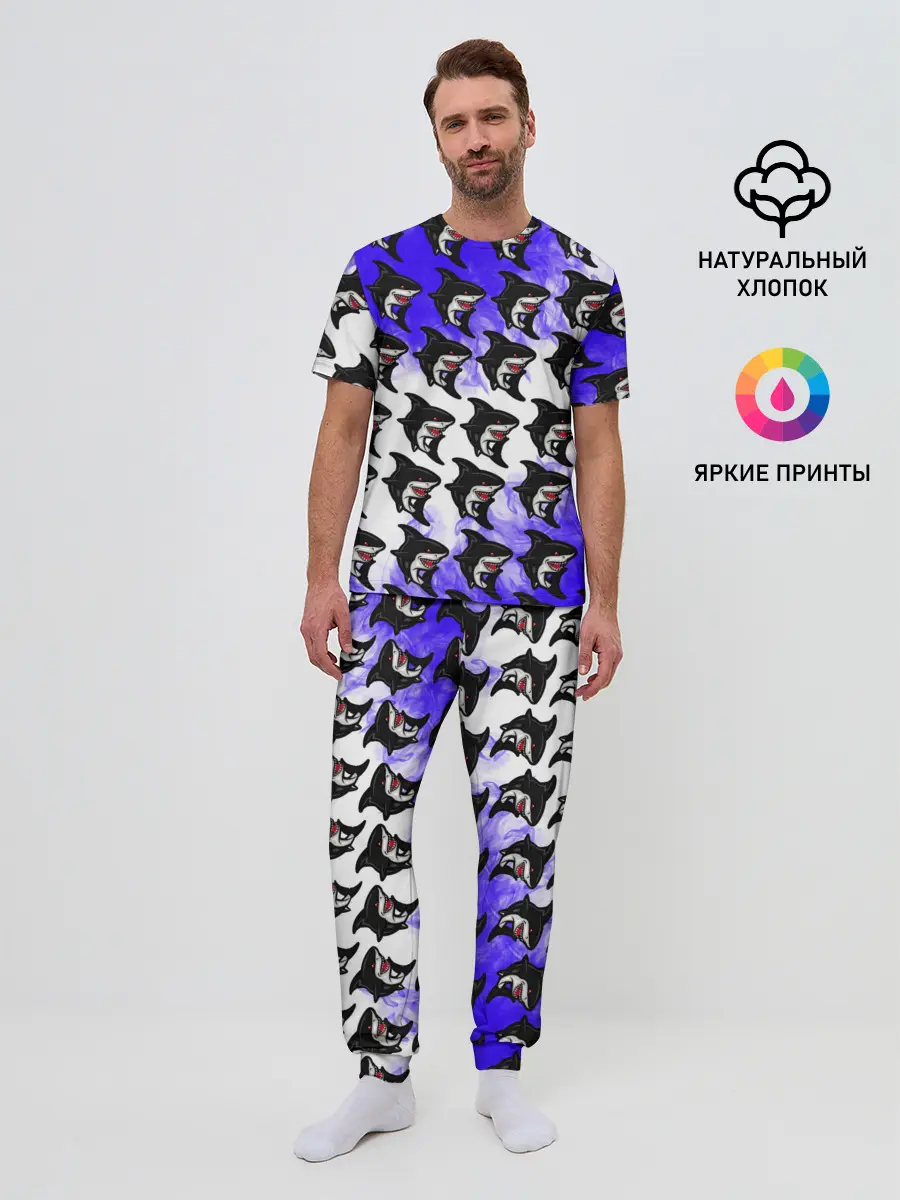 Мужская пижама с брюками / Акула
